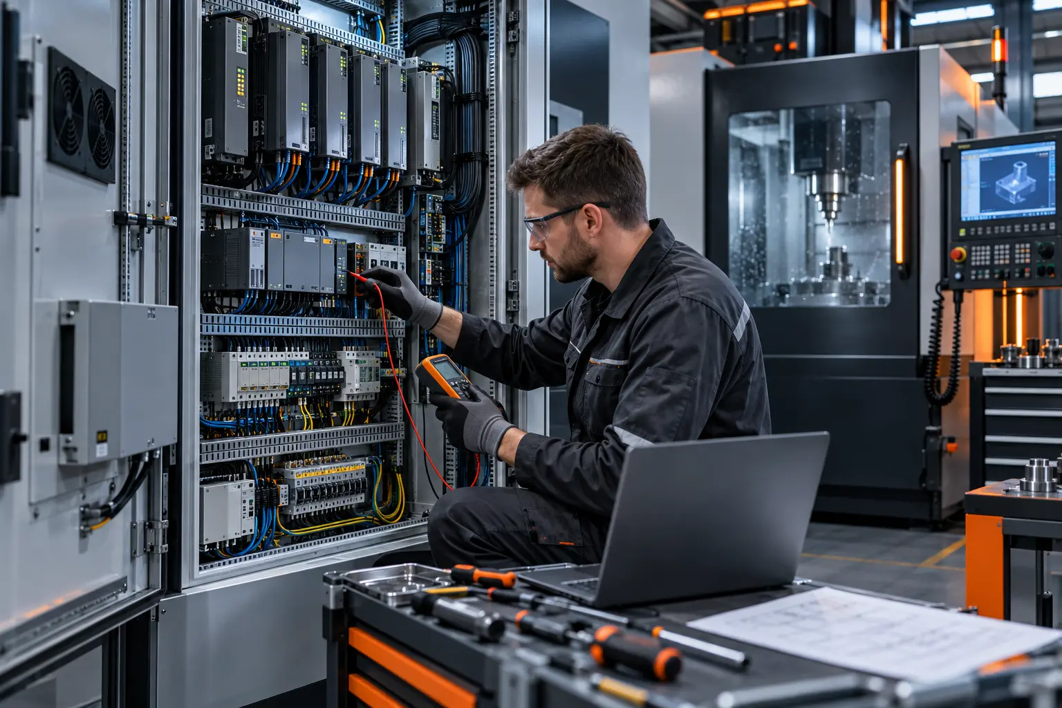 Diagnostic électrique et rétrofit d’une armoire de commande CNC